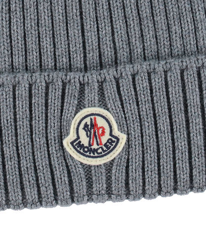 Moncler Beanie - Knitted - Wool - Grey