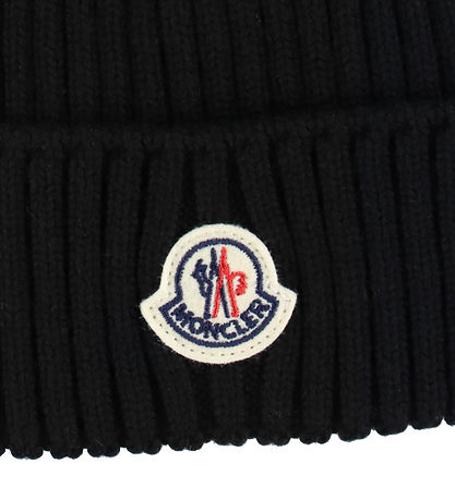 Moncler Beanie - Knitted - Wool - Black