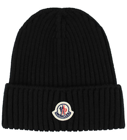 Moncler Beanie - Knitted - Wool - Black