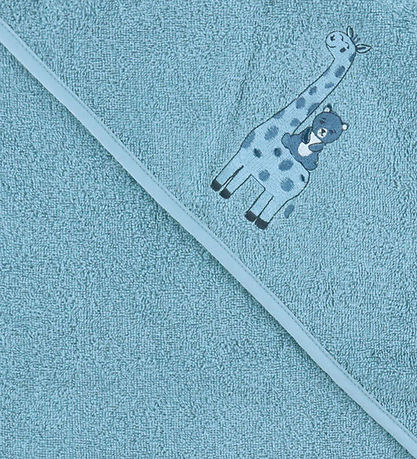 Nørgaard Madsens Baby towel - 75x75 cm - Blue w. Giraffe