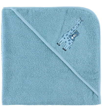 Nørgaard Madsens Baby towel - 75x75 cm - Blue w. Giraffe