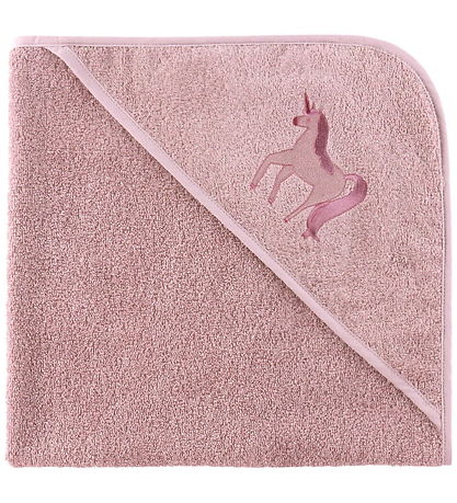 Nørgaard Madsens Baby towel - 75x75 cm - Pink w. Unicorn