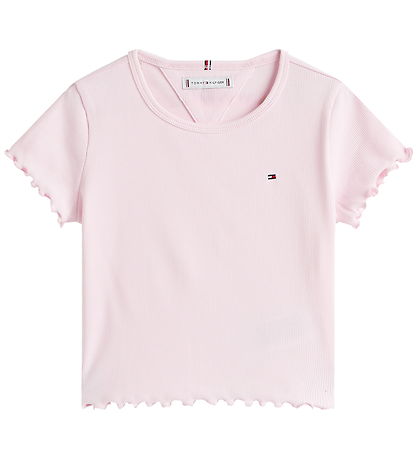 Tommy Hilfiger Stuttermabolur - Rib - Light Pink