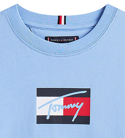 T-Shirt Tommy Hilfiger - Drapeau de script - Cloudy Blue