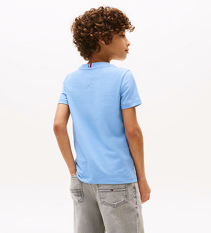 T-Shirt Tommy Hilfiger - Drapeau de script - Cloudy Blue