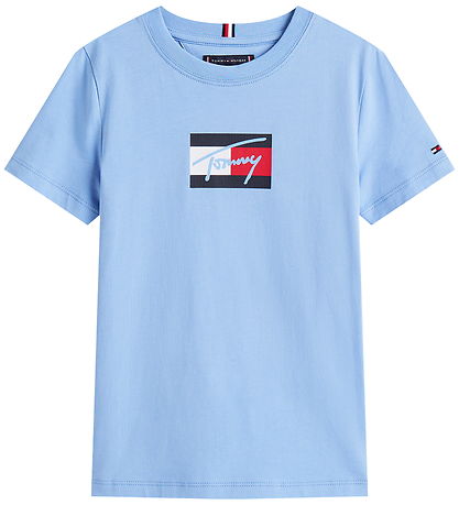 T-Shirt Tommy Hilfiger - Drapeau de script - Cloudy Blue