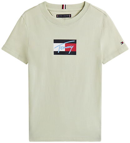 T-Shirt Tommy Hilfiger - Drapeau de script - Misty Sage Green