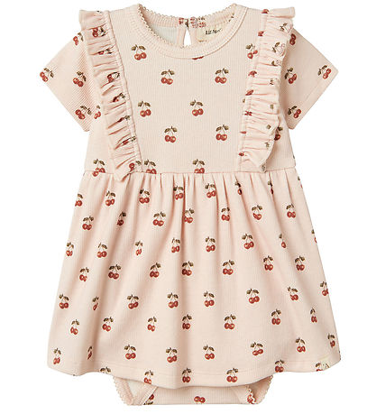 Lil' Atelier Kleid - Rib - NbfLavo - Silber Peony