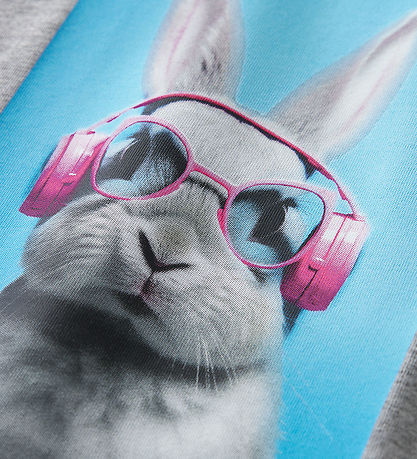 Name It T-Shirt - NmfVotea - Grey Melange/Bunny Head