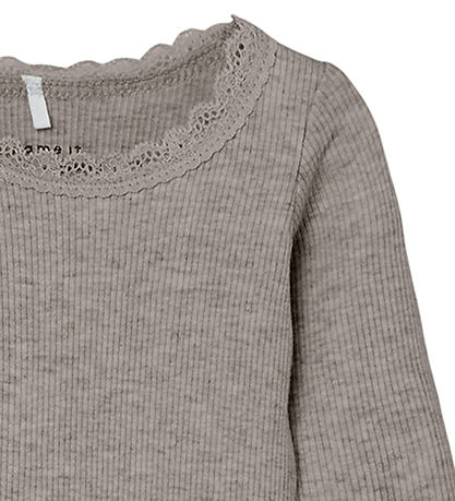 Name It Romper l/s - Rib - NbfKab - Satelliet/Melange