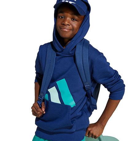 adidas Performance Hoodie - J BL FT HD 280 - DKBLUE/PURTEA/H