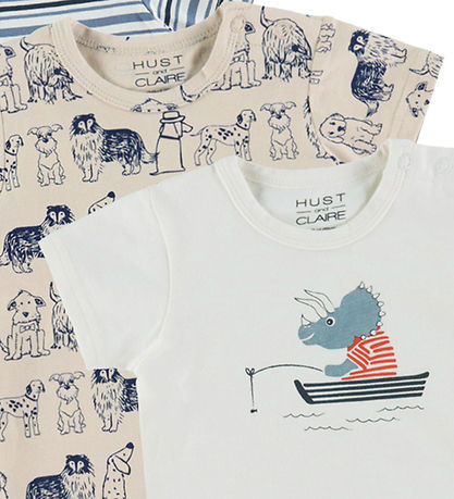 T-Shirt Hust and Claire - Albert Chiens - 3 Pack - Ciment