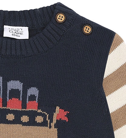 Hust and Claire Blouse - Knitted - Pilou Boat - Blues