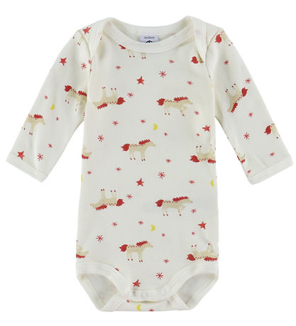 Petit Bateau Bodysuits l/s - 3-Pack - Off White/Red