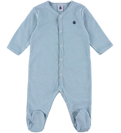 Petit Bateau Schlafanzug - 2er-Pack - Blau m. Sternen/Streifen