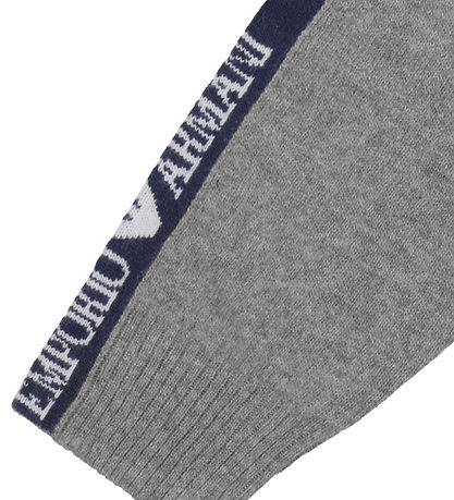 Emporio Armani Bluse - Viskose/Wolle - Grau Meliert m. Navy