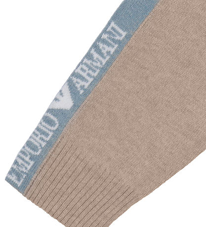 Emporio Armani Tröja - Viskos/Ull - Beigemelerad m. Blå