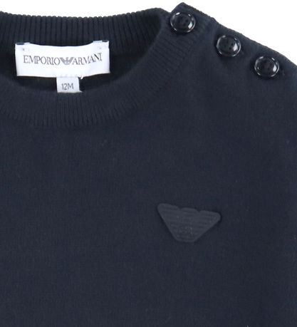 Emporio Armani Bluse - Baumwolle/Wolle - Navy