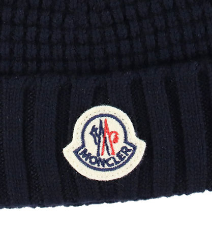 Moncler Beanie - Wool - Knitted w. Ears - Navy