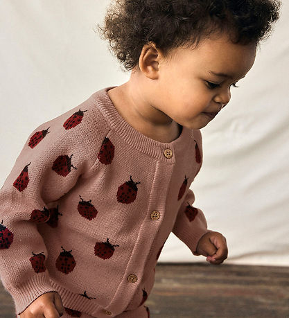 Lil' Atelier Cardigan - Knitted - NbfLulio - Misty Rose