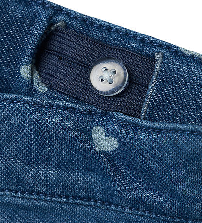 Name It Leggings - Noos - NmfSalli - Medium+ Blue Denim/Hearts