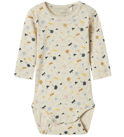 Name It Bodysuit l/s - NbfKoral - Peyote Melange w. Pointelle