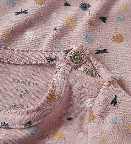 Name It Samfella l/e - NbfKoral - Glansað Lilac M. Mynsturprjón