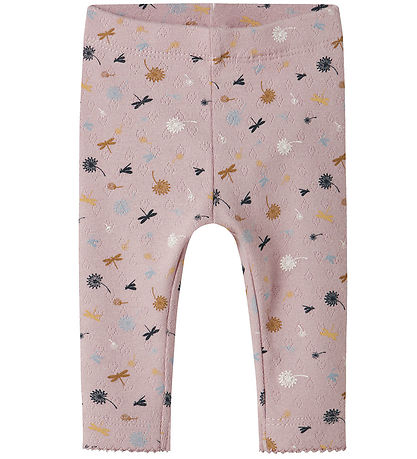 Name It Leggingsit - NbfCoral - Kiillotettu Lilac M. Pointelle