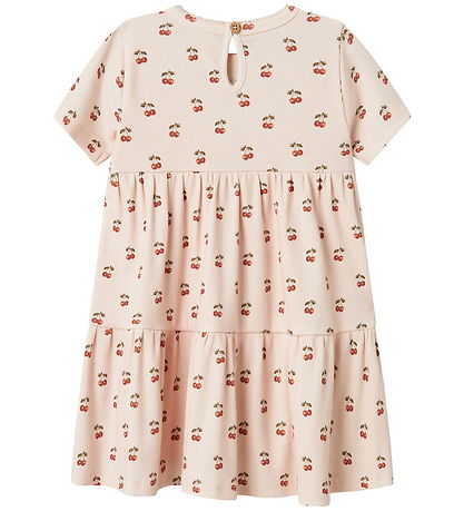 Lil' Atelier Kleid - Rib - NmfLavo - Silber Peony m. Kirsche