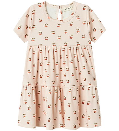 Lil' Atelier Kleid - Rib - NmfLavo - Silber Peony m. Kirsche