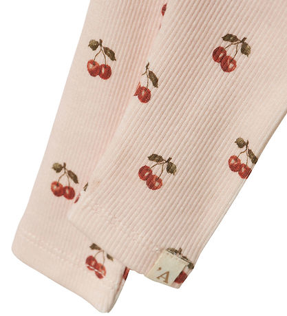 Lil' Atelier Leggings - Rib - Noos - NbfLavo - Silver Peony w. K