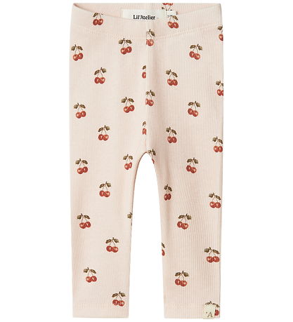 Lil' Atelier Leggings - Rib - Noos - NbfLavo - Silver Peony w. K