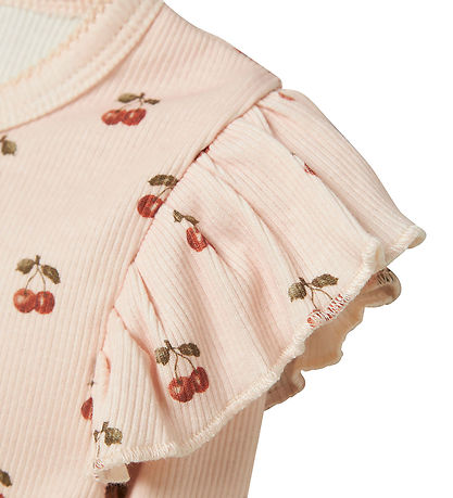 Lil' Atelier Blússa - Rib - NmfLavo - Silfur Peony M. Kirsuber
