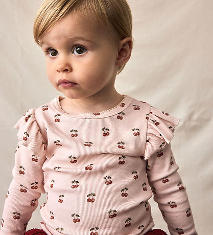 Lil' Atelier Blússa - Rib - NmfLavo - Silfur Peony M. Kirsuber