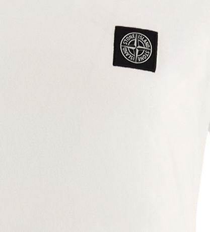 Stone Island Stuttermabolur - Natural White