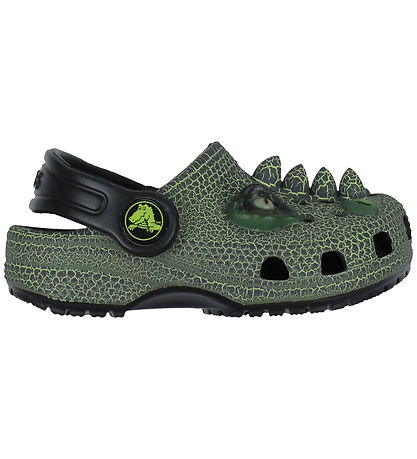 Crocs Sandaalit - Classic+ IAM Scary Dino - Musta/Vihreä