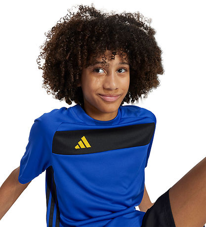adidas Performance Stuttermabolur - Tiro ES - Selubl/Black/Creye