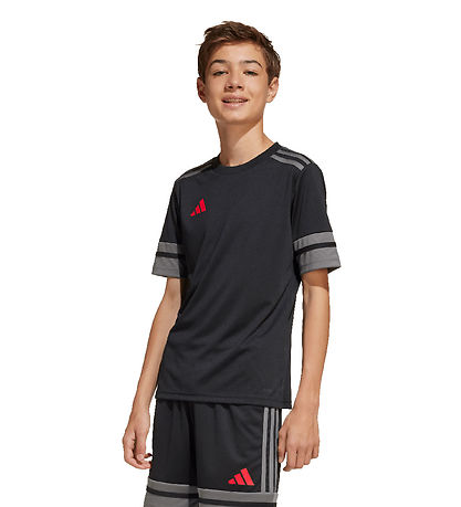 adidas Performance Stuttermabolur - Squa25 - Black/Tefrfo/Purrub