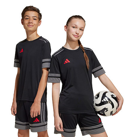 adidas Performance Stuttermabolur - Squa25 - Black/Tefrfo/Purrub