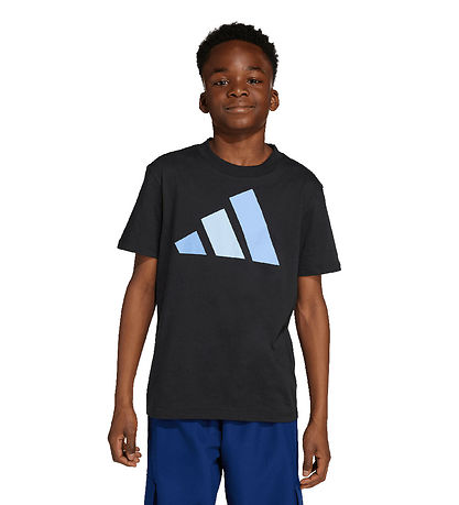 adidas Performance Stuttermabolur - J BL - Black/Blufus/Globlu