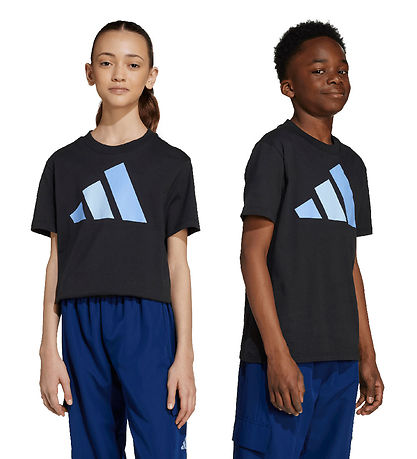 adidas Performance Stuttermabolur - J BL - Black/Blufus/Globlu