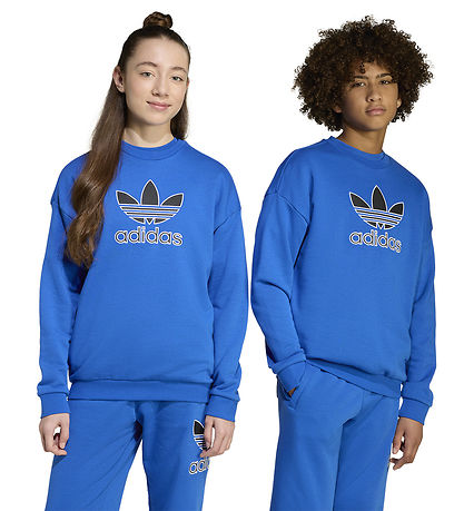 adidas Originals Sweatshirt - Trefoil Crew - Blå/Svart