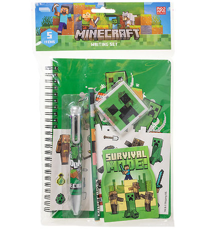 Minecraft Pencil Set w. Multi Color Pen