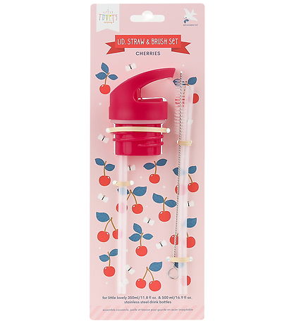 A Little Lovely Company Drinking bottle set - Lid/Straws/Brush