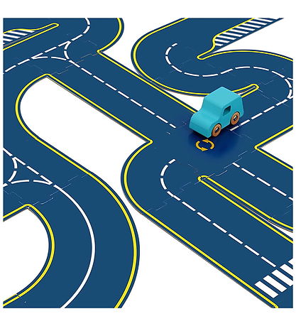Vilac Car Track - Vilacity Reversible Race Car Track - 42 Parts