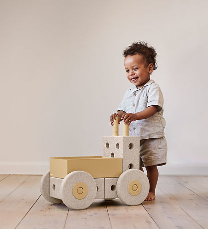 MODU Loopwagen 3-in-1 - 48x27x44 cm - Zand Grey/Honey Yellow