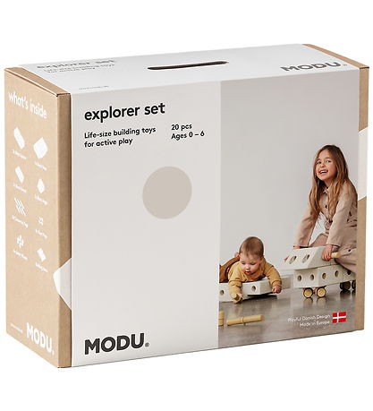 MODU Explorer Set - 20 Parts - 55x40x20 cm - Sand Grey/Honey Yel