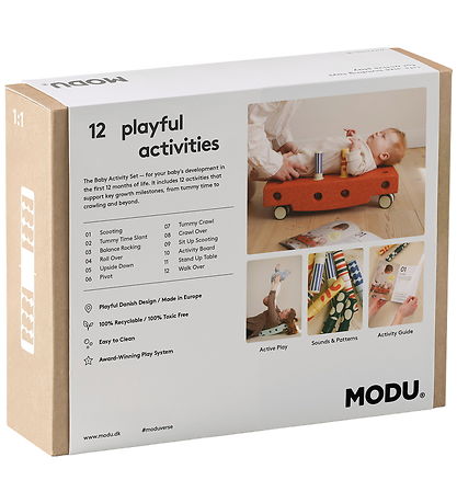 MODU Baby Motor skills set - 10 Parts - 50x40x10 cm - Sand Grey/