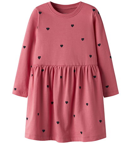 Name It Dress l/s - NmfVivia - Rapture Rose/W. Dark Sapphire Hea