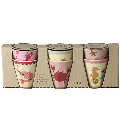 Rice Cups - Melamine - 6 pcs - 160 mL - Coral Ocean